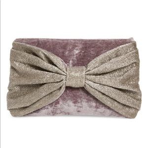 NWT Rachel Parcell Violet Velvet Beaded Clutch